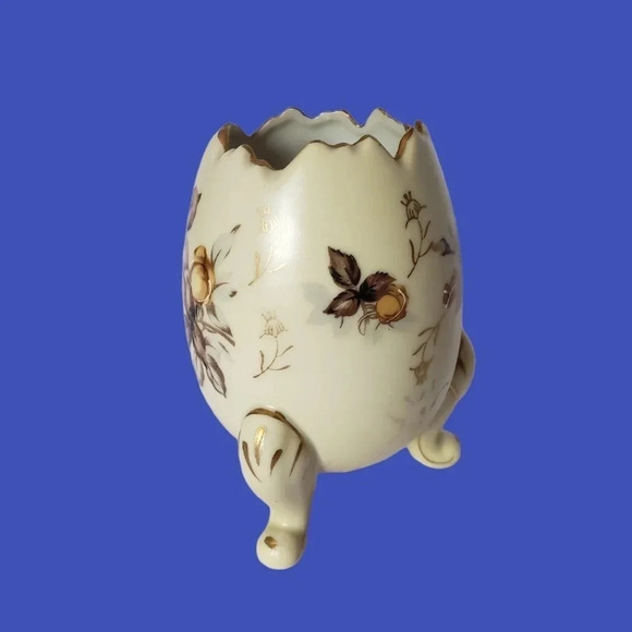 -Napco Ware vntge footed porcelain egg vase cream color - Picture 3 of 6